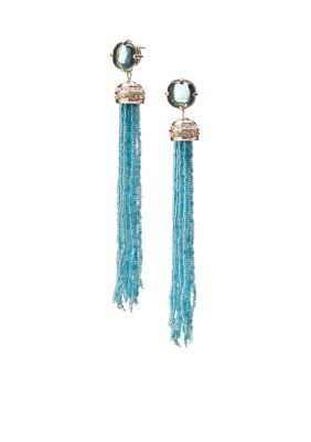 ABS by Allen Schwartz Seed Bead Tassel Earrings