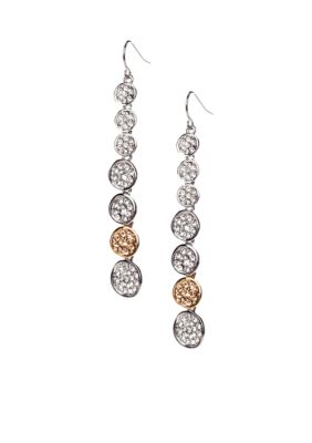 ABS by Allen Schwartz Linear Pave Disk Earrings