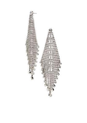 ABS by Allen Schwartz Rhinestone Chandelier Earrings