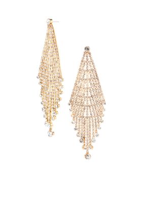 ABS by Allen Schwartz Rhinestone Chandelier Earrings