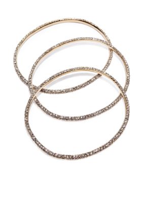 ABS by Allen Schwartz Pave Bangle 3 Piece Bracelet Set