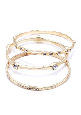 ABS by Allen Schwartz 3 Piece Bangle Set with Stones
