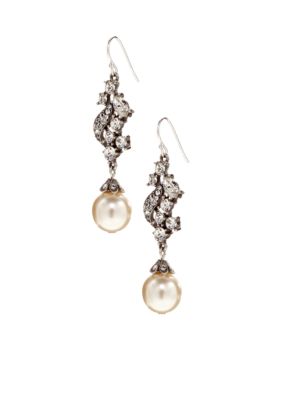 Ben-Amun Crystal And Pearl Drop Earrings