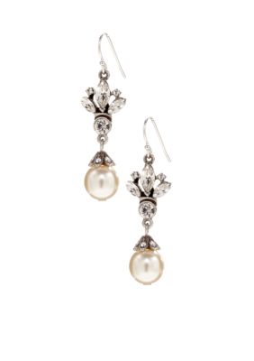 Ben-Amun Crystal And Pearl Drop Earrings