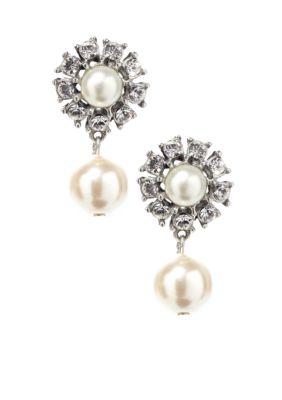 Ben-Amun Pearl And Crystal Earrings