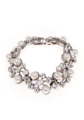 Ben-Amun Pearl And Crystal Stones Bracelet 