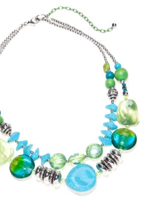 New Directions&reg; Blue Paradise Two Row Necklace