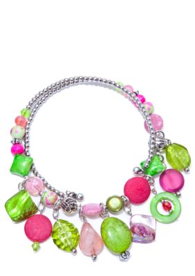 New Directions Strawberry Lime Beaded Coil Necklace