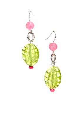 New Directions Strawberry Lime Glass Bead Earrings