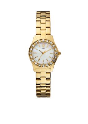 GUESS Women's Petite Sport Gold Tone Watch