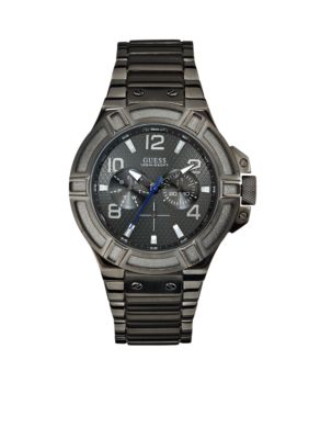 GUESS Men's Gunmetal Ionic Plated Steel Sport Chronograph