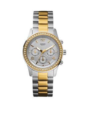GUESS Women's Two Tone Contemporary Chronograph Watch