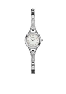 GUESS Women's Feminine Silver Tone Bracelet Watch