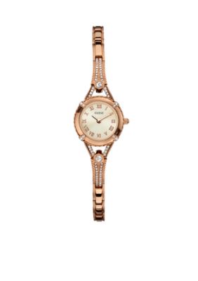 GUESS Women's Feminine Rose Gold Tone Bracelet Watch