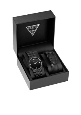 GUESS Men's Diamond Accent Watch with Interchangeable Strap