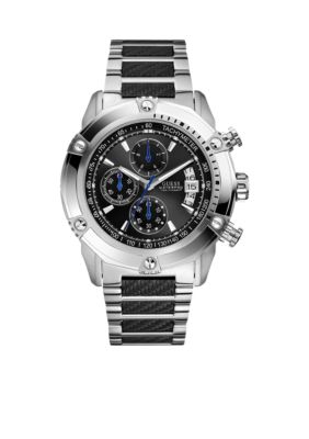 GUESS Stainless Steel Sport Chronograph With Carbon Fiber Look Bracelet