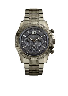 GUESS Men's Gunmetal Steel Chronograph Watch