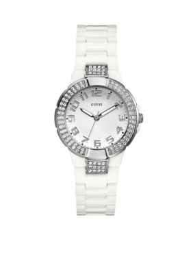 GUESS White Polycarbonate Bracelet Watch