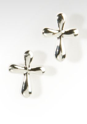 Belk Silverworks Cross Stud Earrings