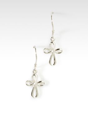 Belk Silverworks Infinity Cross Earrings