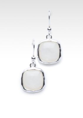 Belk Silverworks Square White Mother of Pearl Earrings