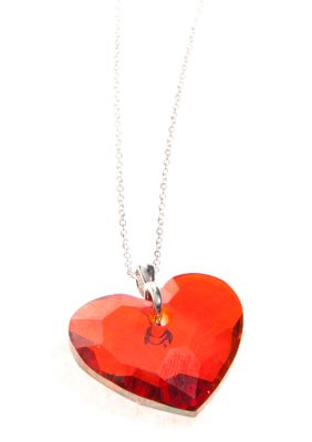 Belk Silverworks Red Magma Swarovski Heart Pendant