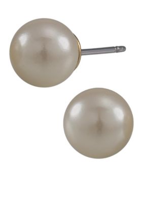 Carolee White Pearl Stud Earrings