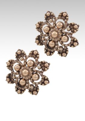 Carolee Good As Gold Button Clip Earring