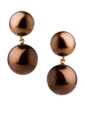 Carolee Sable Double Drop Pearl Earring