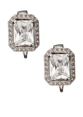 Carolee Crystal Button Clip Earrings