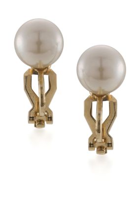 Carolee Classic 10mm White Pearl Clip Stud