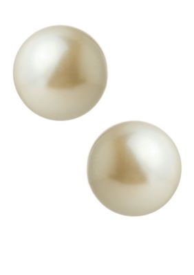 Carolee White Pearl Stud Earrings