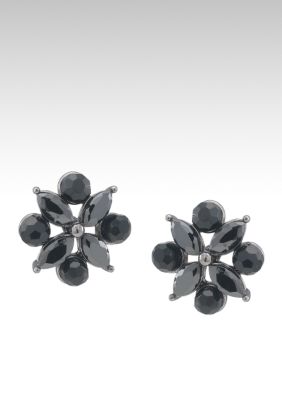 Carolee Diamond Shaped Jet Button Earring