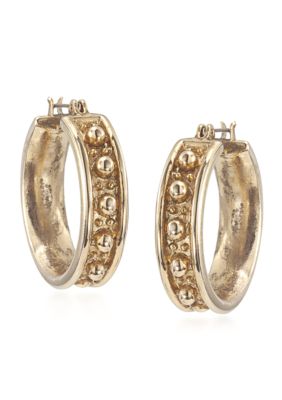 Carolee 40th Anniversary Textured Hoop Pierced Earrings