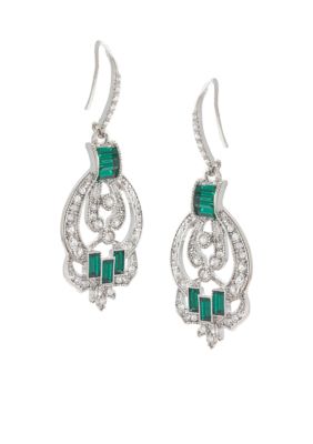 Carolee Emerald Estates Stone Set Drop Earrings
