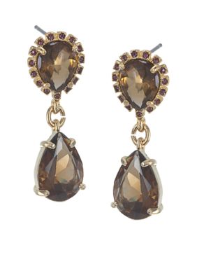 Carolee Double Drop Stone Earrings