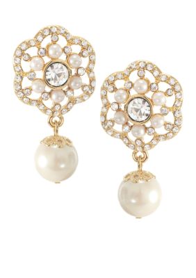 Carolee Ornate Pearl Drop Earring