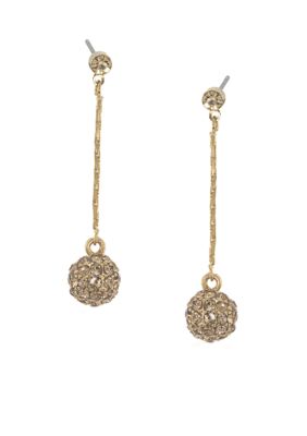 Carolee Mini Make Over Topaz Crystal Drop Pierced Earrings
