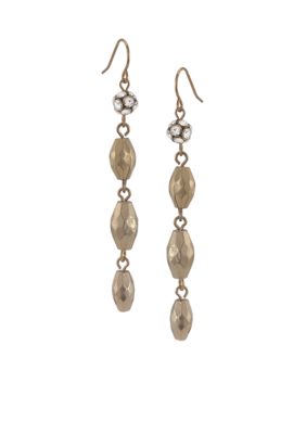 Carolee Satin Gold Linear Drop Earrings