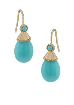 Carolee Blue Skies Turquoise Drop Pierced Earrings
