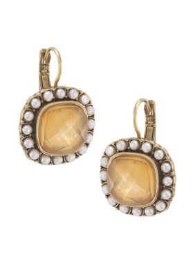 Carolee In Bloom Cushion Drop Pierced Earrings 