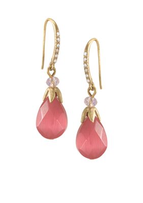 Carolee The Bright Side Tickled-Pink Teardrop Pierced Earrings