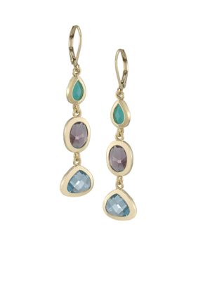 Carolee Triple Linear Drop Earrings