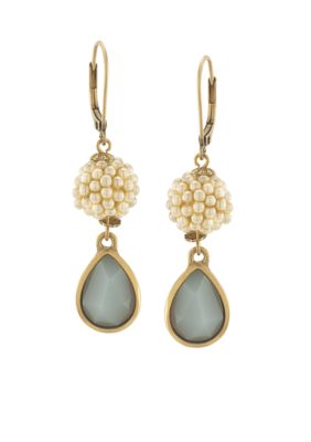 Carolee Sand Shades Double Drop Pierced Earrings