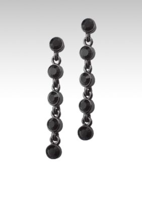 Carolee Jet Crystal Linear Drop Earring