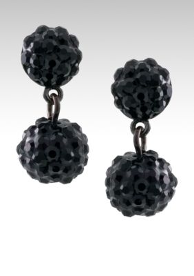 Carolee Jet Pave Ball Drop Earring