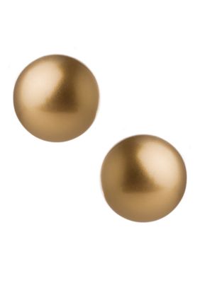 Carolee Gold Pearl Stud Earrings