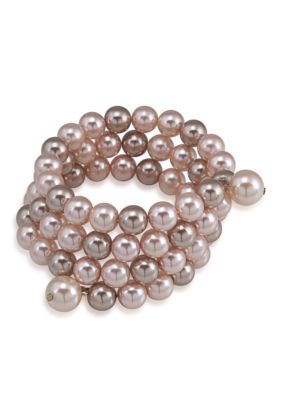 Carolee Tonal Blush Pink Pearl Coil Bracelet