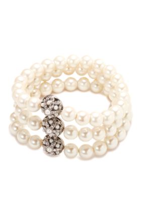 Carolee Triple Row Pearl Bracelet
