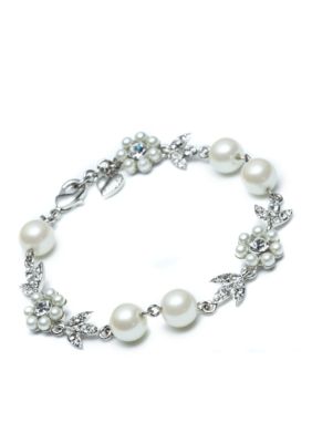 Carolee Floral Pearl and Crystal Bracelet